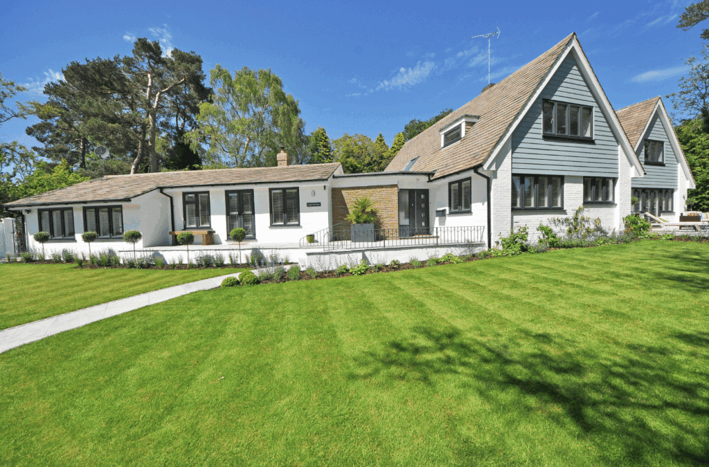 a house with a lawn