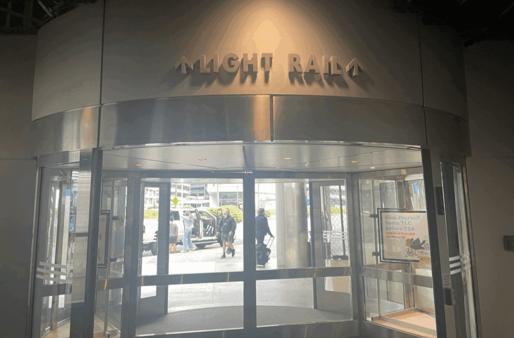 a glass doors with a sign on the front