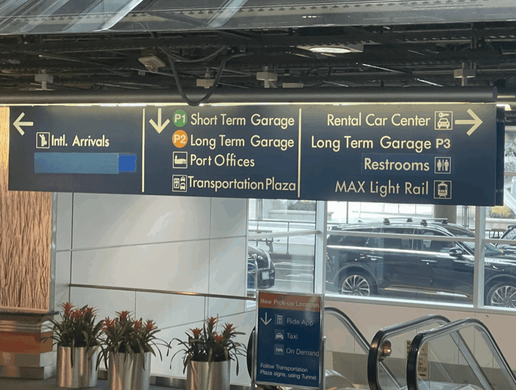 a sign in a building