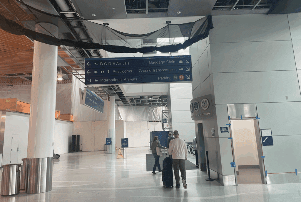 people walking in an airport