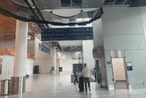 people walking in an airport