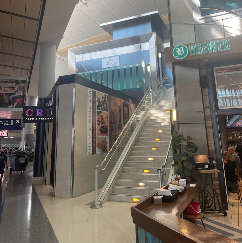 a staircase in a building