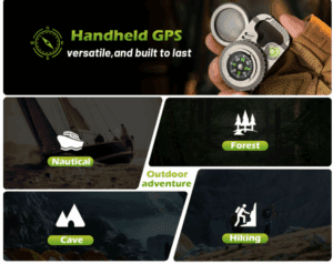 a hand holding a compass