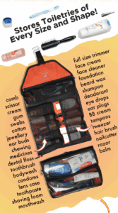 a bag with a variety of items on it