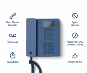 a telephone with instructions on it