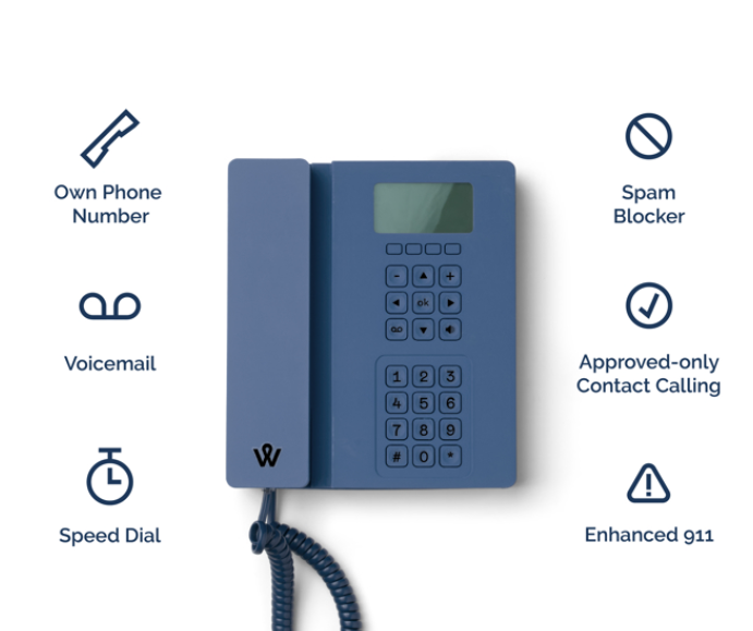 a telephone with instructions on it