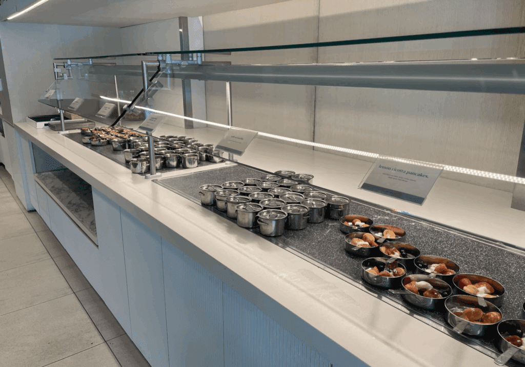 a counter with food on it