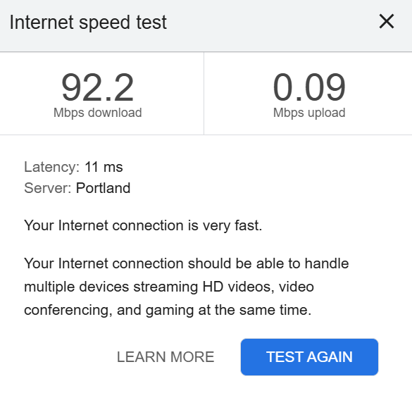 a screenshot of a test