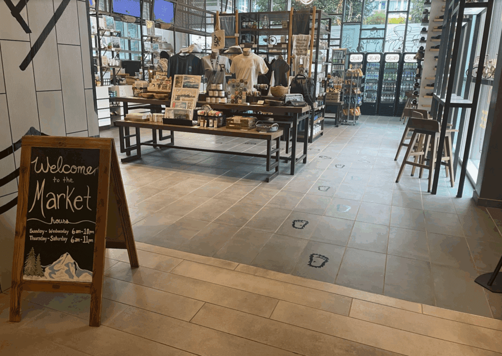 a store with a display of clothes