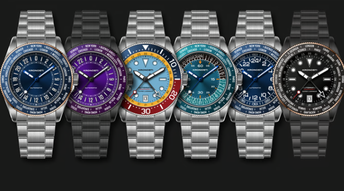 a group of different colored watches