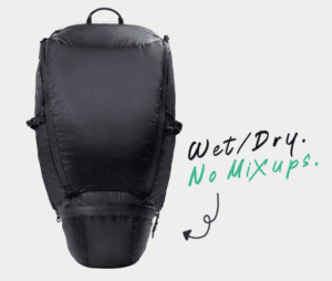 a black backpack with a white background