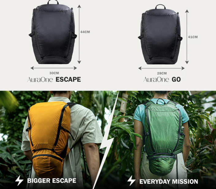 a collage of a backpack