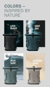 a collage of images of a backpack