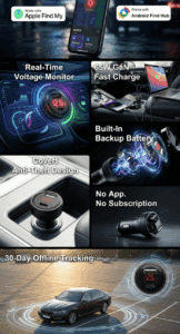 a collage of a car dashboard