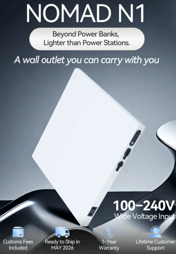 a white rectangular device with a black background