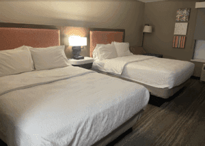 a room with two beds