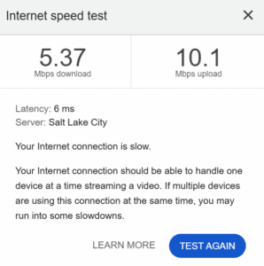 a screenshot of a test