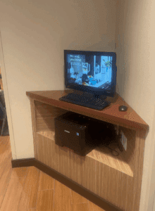 a computer on a desk