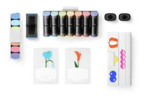a group of colored markers