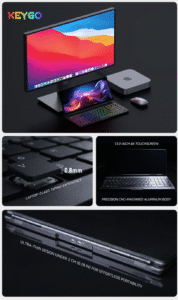 a collage of a computer