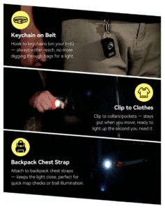 a person with a backpack strap and a keychain