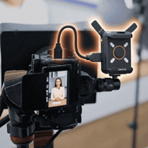 a camera with a screen attached to it