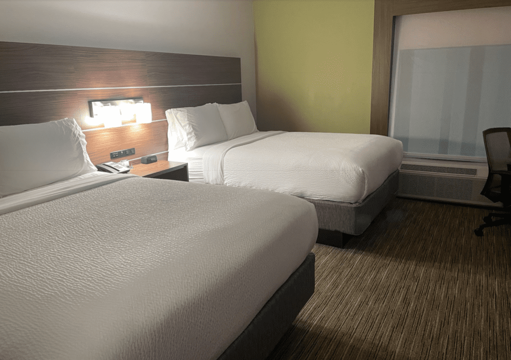 a room with two beds