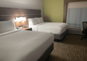 a room with two beds