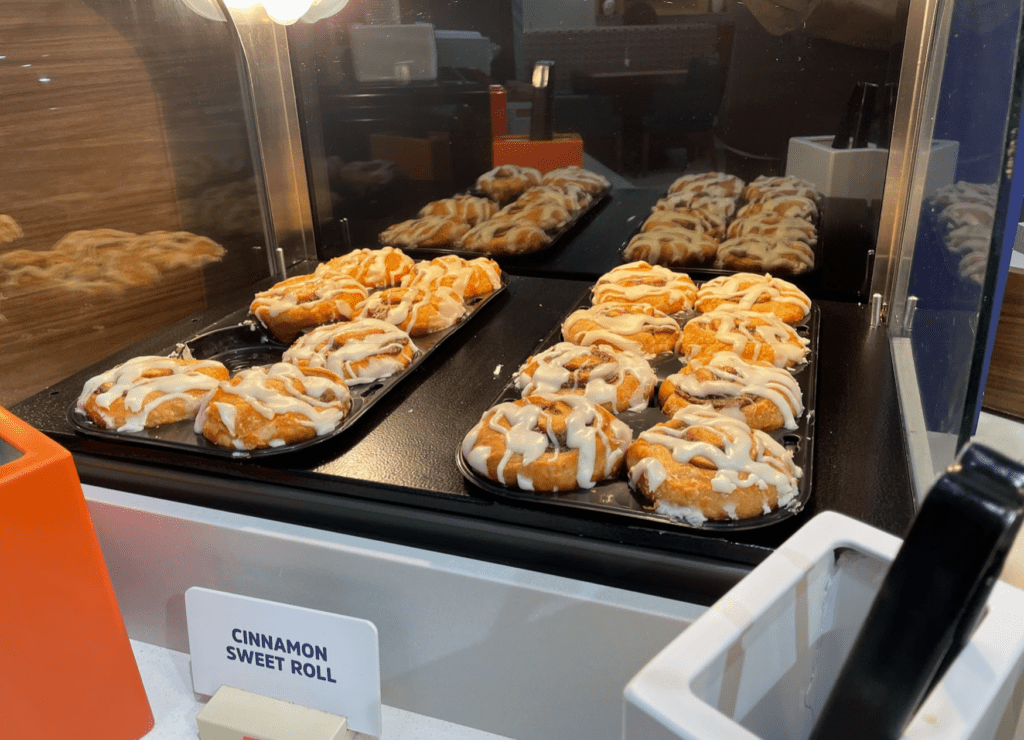 a tray of pastries on a counter