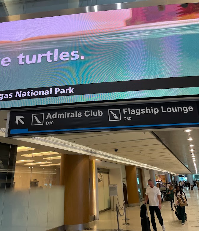 a sign in a airport