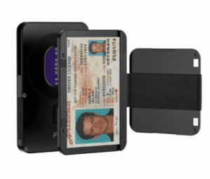 a close-up of a id card