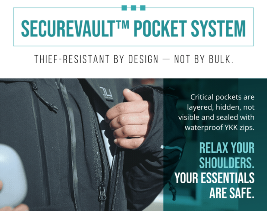 a person holding a black jacket