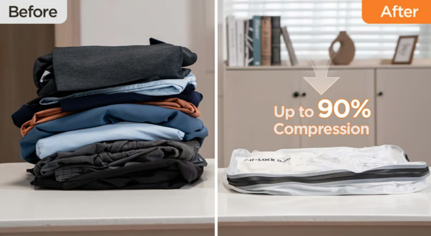 a stack of clothes on a table