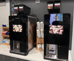 a coffee machine on a counter